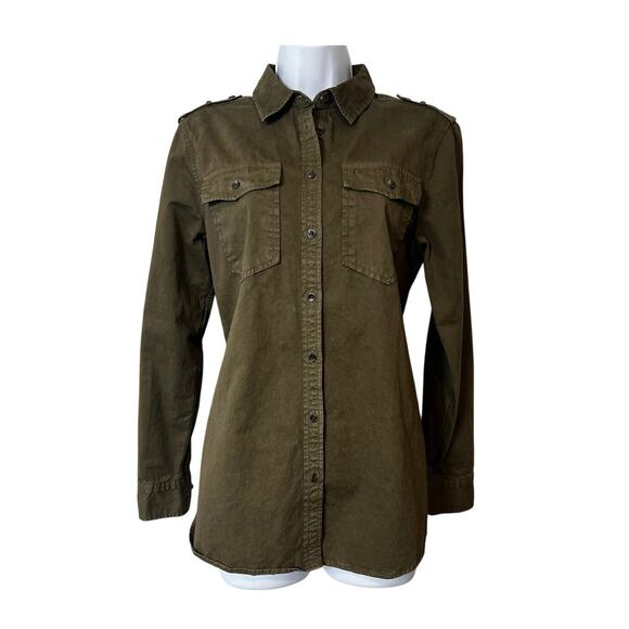 Banana Republic 100% Cotton Dillon Shirt Small Olive - Picture 1 of 8